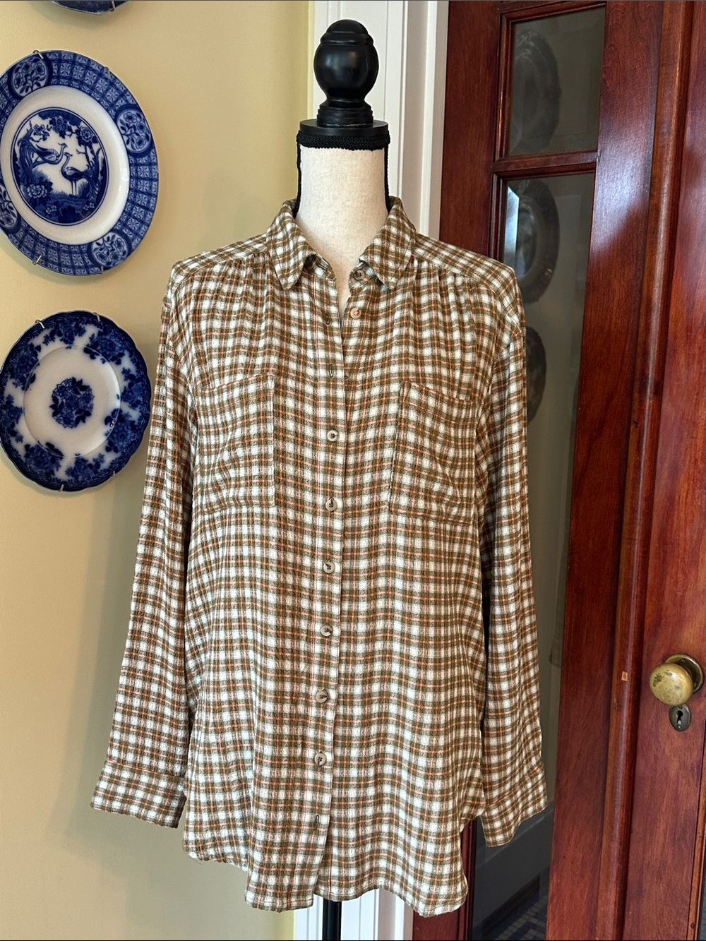 Anthropologie | Pilcro Hadley Relaxed Plaid Buttondown Shirt, Size M